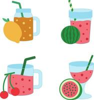 fruit sap smoothie Aan wit achtergrond. met meerdere types van fruit. vector illustratie