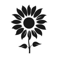 een zonnebloem vector silhouet geïsoleerd Aan een wit achtergrond