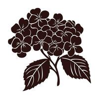 een hortensia bloem vector silhouet geïsoleerd Aan een wit achtergrond