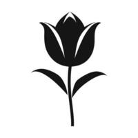 een tulp bloem vector silhouet geïsoleerd Aan een wit achtergrond