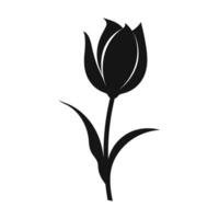 een tulp bloem vector silhouet vrij