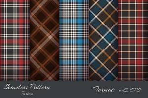 retro tartan naadloos patroon instellen vector