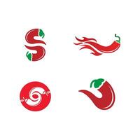 rode hete natuurlijke chili pictogram vectorillustratie vector