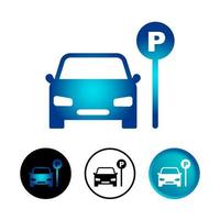 abstracte geparkeerde auto icon set vector