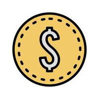 Vector Dollars munt pictogram