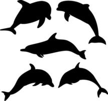 dolfijn silhouet vector Aan wit achtergrond