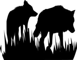 wolf silhouet vector Aan wit achtergrond