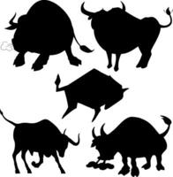 stier silhouet vector Aan wit achtergrond