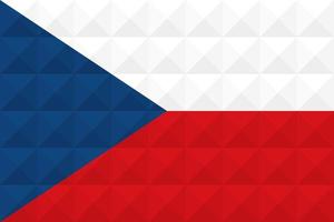 artistieke vlag van tsjechië met geometrisch golfconcept art design vector