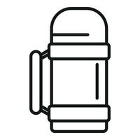 thermosfles camping icoon schets vector. heet water pot vector