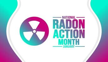 januari is nationaal radon actie maand achtergrond sjabloon. vakantie concept. achtergrond, banier, aanplakbiljet, kaart, en poster ontwerp sjabloon met tekst opschrift en standaard- kleur. vector illustratie