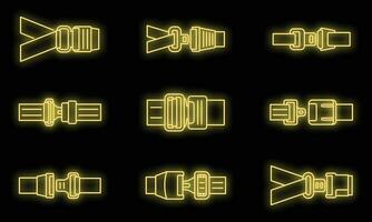 auto gordel pictogrammen reeks vector neon