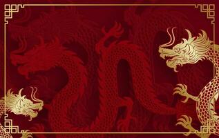 traditioneel goud Chinese draak ontwerp vector