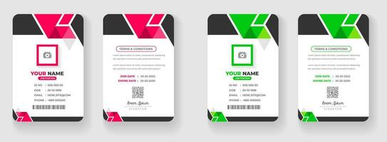 zakelijke bedrijf kantoor ID kaart kaart ontwerp reeks met rood en groen kleur. vector