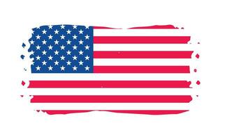 grunge ons vlag borstel beroerte effect. Verenigde Staten van Amerika vlag borstel verf gebruik naar 4 van juli Amerikaans president dag. Verenigde staten van Amerika vlag met waterverf verf borstel beroertes structuur of grunge structuur ontwerp. vector