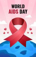 rood lint voor wereld aids dag poster vector