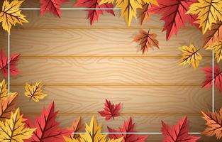 hout gebladerte met herfstbladeren achtergrond vector