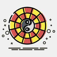 icoon yin yang symbool. Chinese dierenriem elementen. pictogrammen in mbe stijl. mooi zo voor afdrukken, affiches, logo, advertentie, decoratie, infographics, enz. vector
