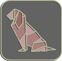 icoon hond origami. Chinese dierenriem elementen. pictogrammen in reliëf stijl. mooi zo voor afdrukken, affiches, logo, advertentie, decoratie, infographics, enz. vector