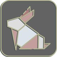 icoon konijn origami. Chinese dierenriem elementen. pictogrammen in reliëf stijl. mooi zo voor afdrukken, affiches, logo, advertentie, decoratie, infographics, enz. vector