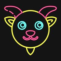 icoon geit gezicht. Chinese dierenriem elementen. pictogrammen in neon stijl. mooi zo voor afdrukken, affiches, logo, advertentie, decoratie, infographics, enz. vector