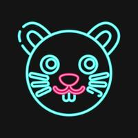 icoon muis gezicht. Chinese dierenriem elementen. pictogrammen in neon stijl. mooi zo voor afdrukken, affiches, logo, advertentie, decoratie, infographics, enz. vector