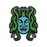 Medusa Griekse god hoofd mascotte vector