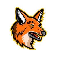 manenwolf hoofd kant mascotte vector