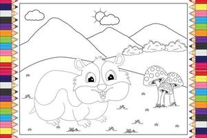 hamster dieren cartoon kleuren voor kinderen vector