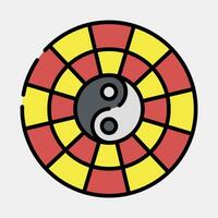 icoon yin yang symbool. Chinese dierenriem elementen. pictogrammen in gevulde lijn stijl. mooi zo voor afdrukken, affiches, logo, advertentie, decoratie, infographics, enz. vector