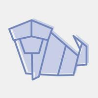 icoon aap origami. Chinese dierenriem elementen. pictogrammen in twee toon stijl. mooi zo voor afdrukken, affiches, logo, advertentie, decoratie, infographics, enz. vector