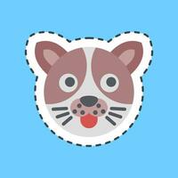 snijdend lijn sticker hond gezicht. Chinese dierenriem elementen. mooi zo voor afdrukken, affiches, logo, advertentie, decoratie, infographics, enz. vector