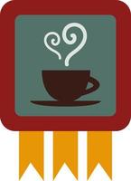 koffie drinken huis of café adverteren badge vector