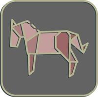 icoon paard origami. Chinese dierenriem elementen. pictogrammen in reliëf stijl. mooi zo voor afdrukken, affiches, logo, advertentie, decoratie, infographics, enz. vector