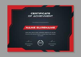 rood modern certificaat van prestatie ontwerp sjabloon voor sport wedstrijd vector