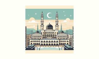 moskee Aan medina vector illustratie vlak ontwerp