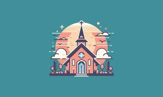 kerk mooi vector illustratie vlak ontwerp