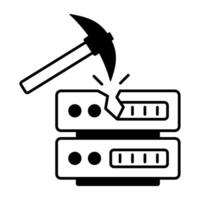 gegevens hosting lijn icoon vector