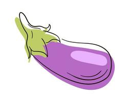 aubergine lijn tekening. vlak illustratie van maïs vector geïsoleerd Aan wit achtergrond.