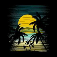zonsondergang zomer t overhemd ontwerp achtergrond vector