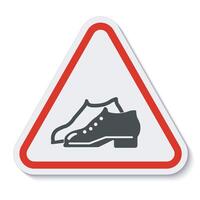 symbool ingesloten schoenen zijn vereist in het productiegebied teken isoleren op witte achtergrond, vector illustratie eps.10