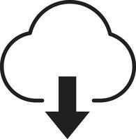 wolk downloaden icoon vector illustratie Aan wit achtergrond