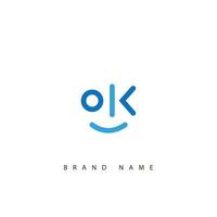 brief O en k logo of OK initialen twee modern monogram symbool concept. creatief lijn teken ontwerp. grafisch alfabet symbool voor zakelijke bedrijf identiteit. vector illustratie