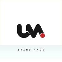 alfabet brieven initialen monogram logo eh, mu, m en u vector