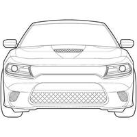 auto schets blauwdruk vector. voorkant visie auto met lijn kunst stijl. geïsoleerd auto vector kunst. hand- getrokken auto vector.