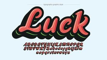 rood en groen vet 3D-kalligrafie artistiek lettertype vector