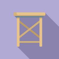 hoog houten stoel icoon vlak vector. buitenshuis meubilair vector