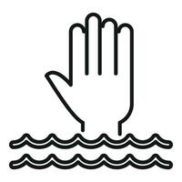 Sos zwemmen helpen icoon schets vector. contact sirene vector