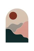 boho achtergrond illustratie. abstract landschap achtergrond vector