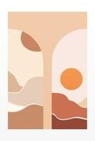 boho achtergrond illustratie. abstract landschap achtergrond vector